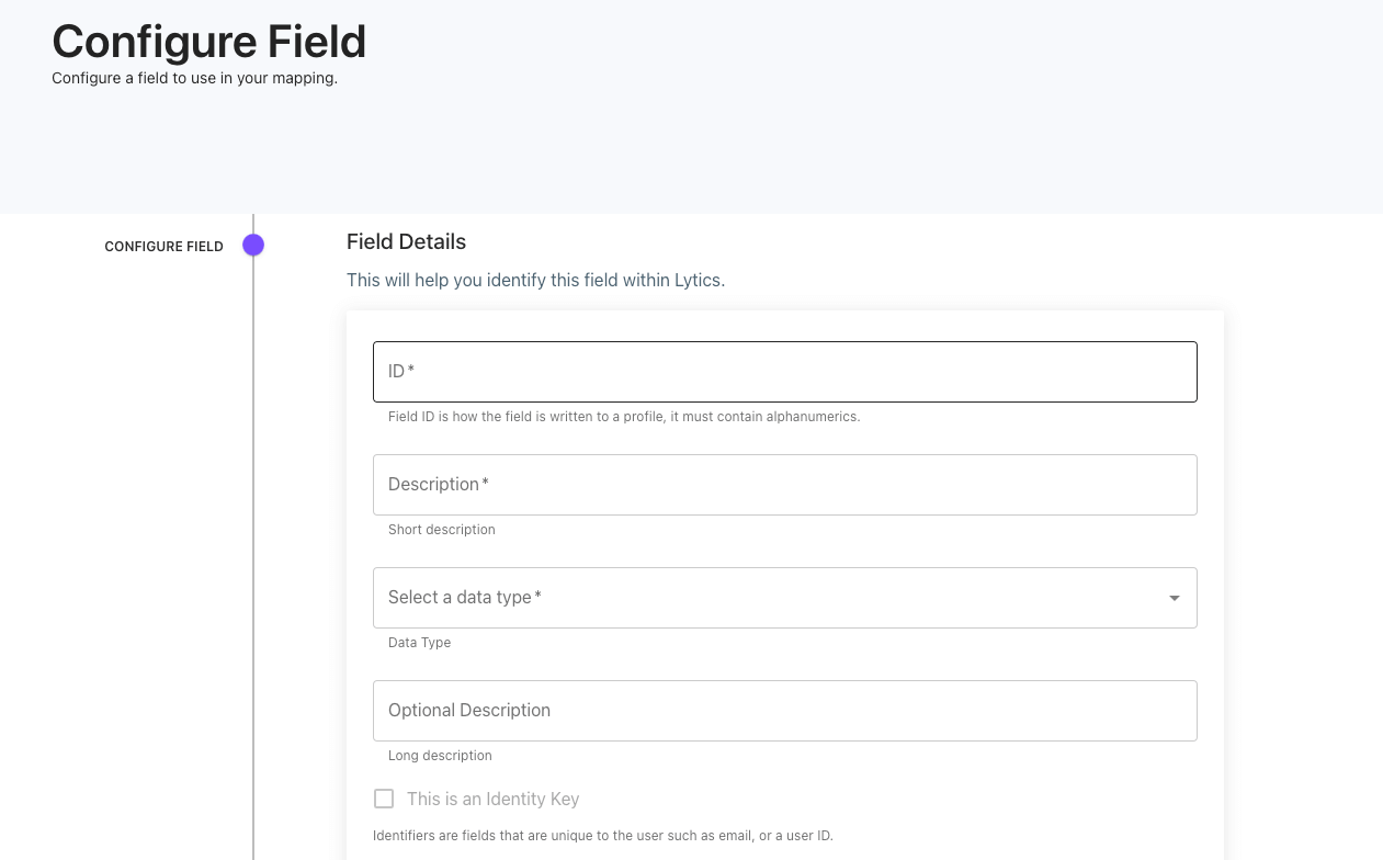Configure field